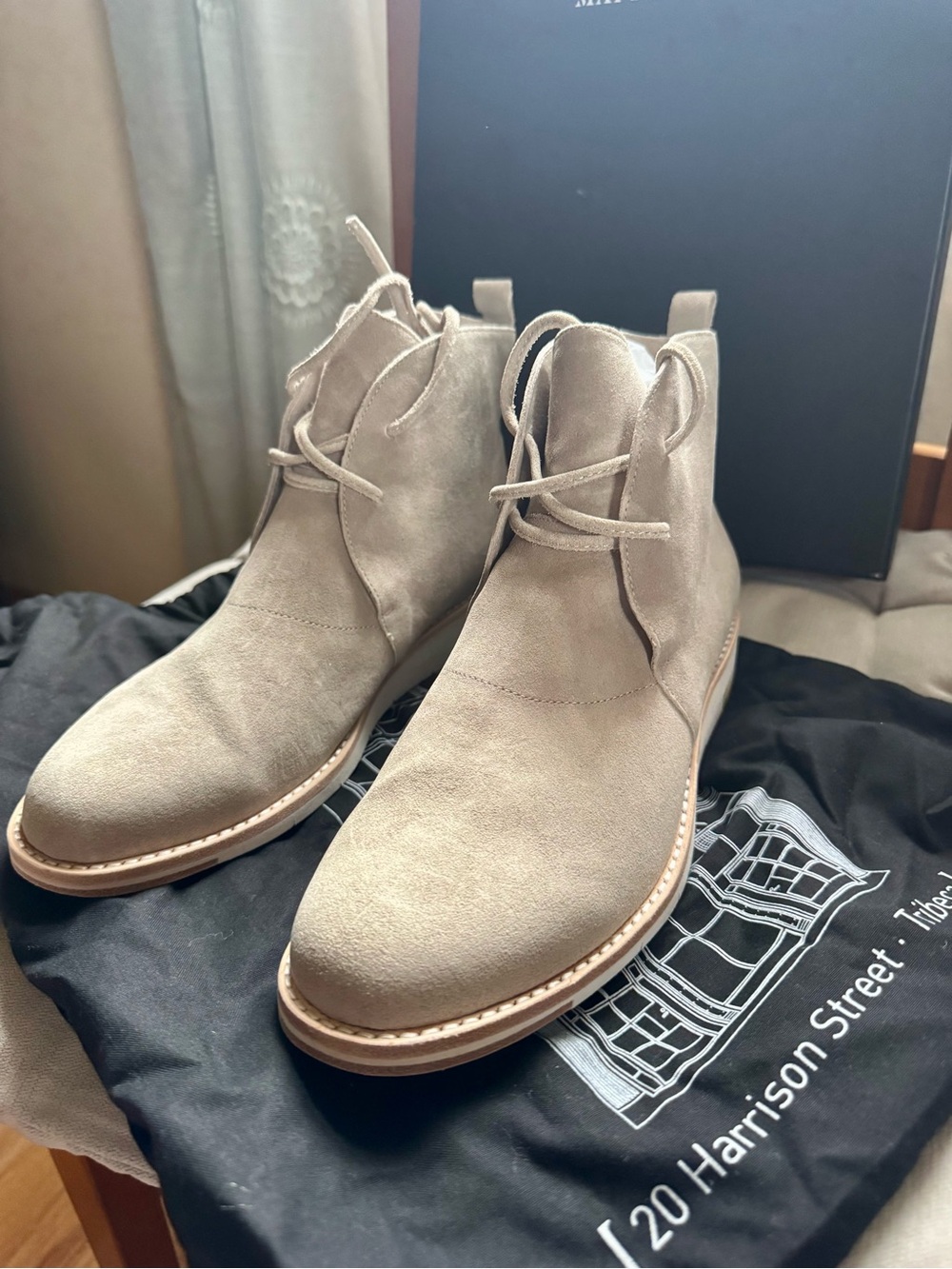 Women Suede Chukka Boots in Light Taupe